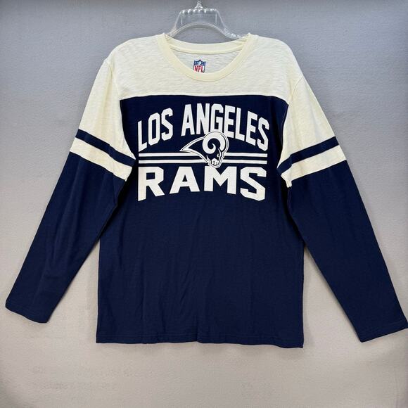 G-III Tops - G-III Apparel Women's XL Los Angeles Rams NFL Long Sleeve T-shirt Blue Cream EUC